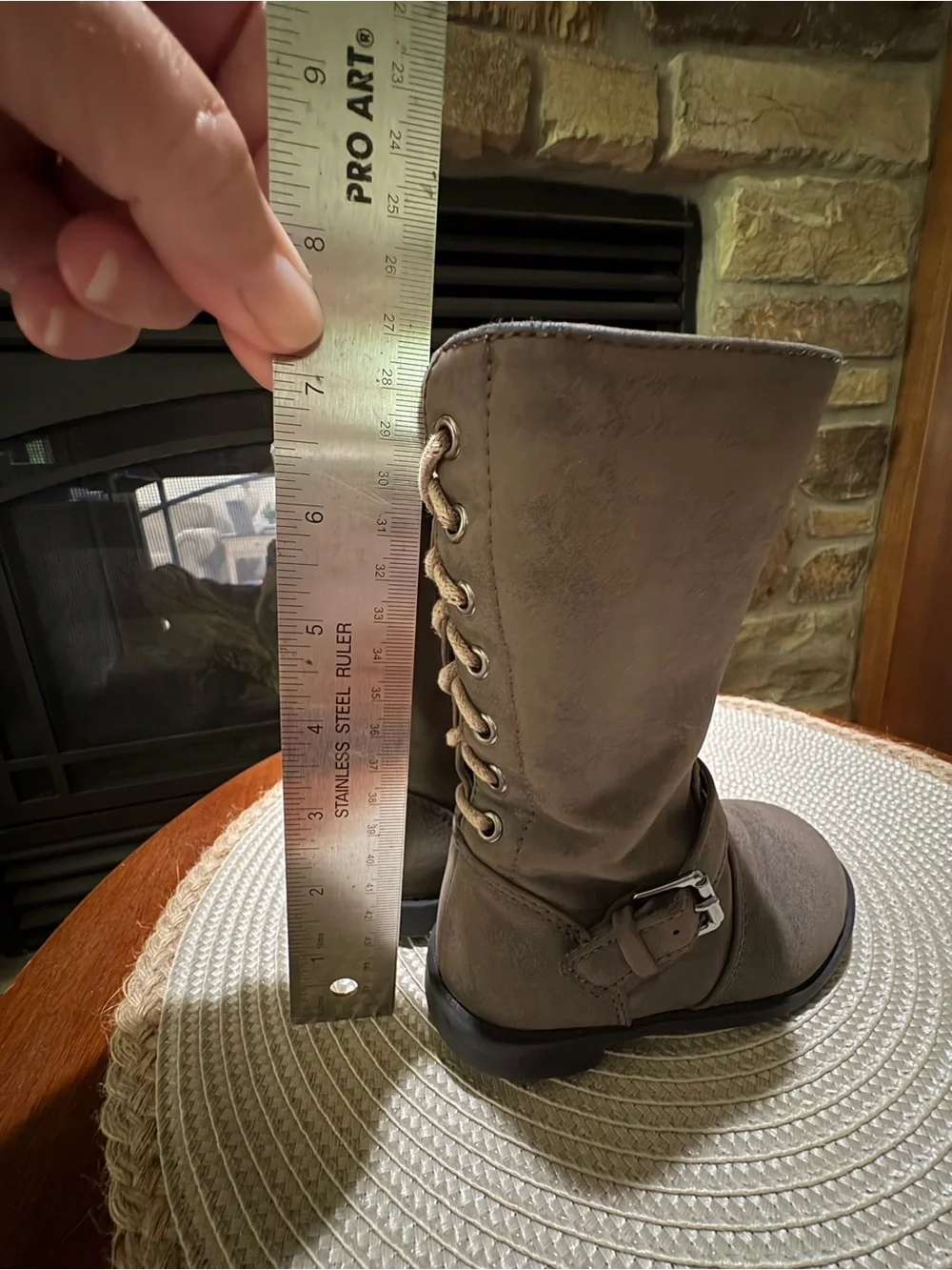 Children’s Place Toddler Sz 6 Dark Gray Tall Mid-Calf Buckle Boots with Side Zip
